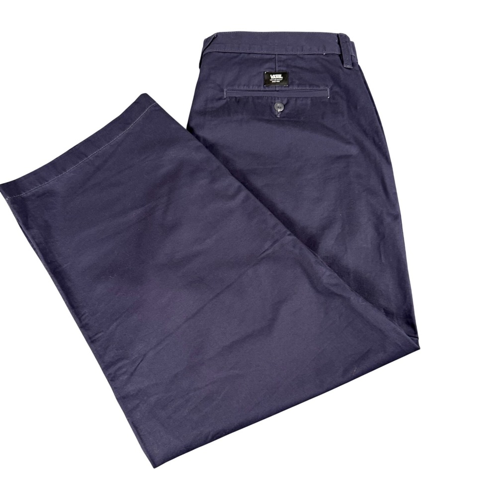 Vans Off The Wall Mens Chino Pants Navy Blue Straight Leg Skate Trousers